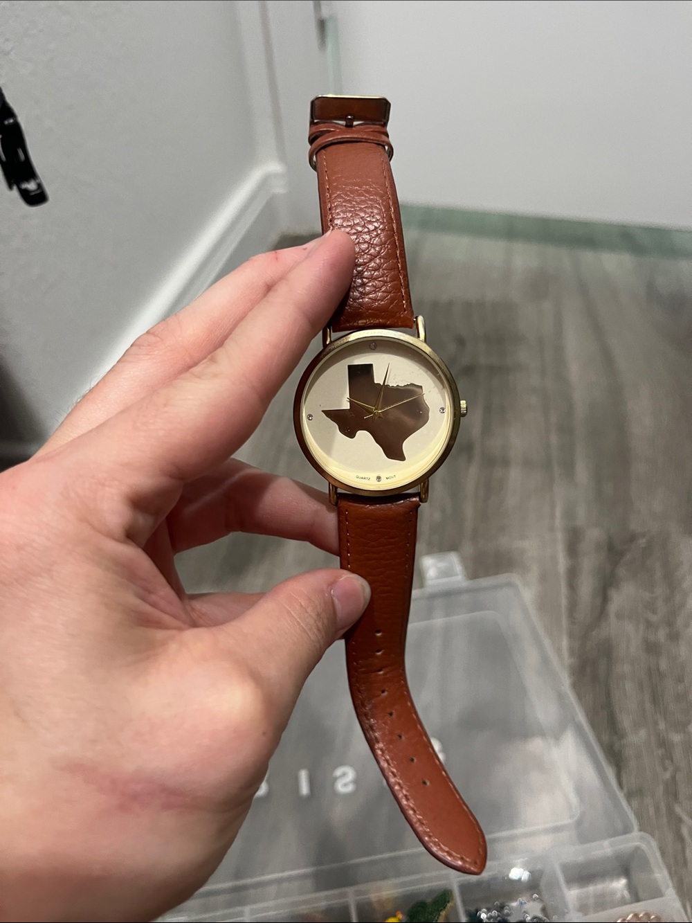 Francesca's Collections Gold-Tone Watch with Brown Strap